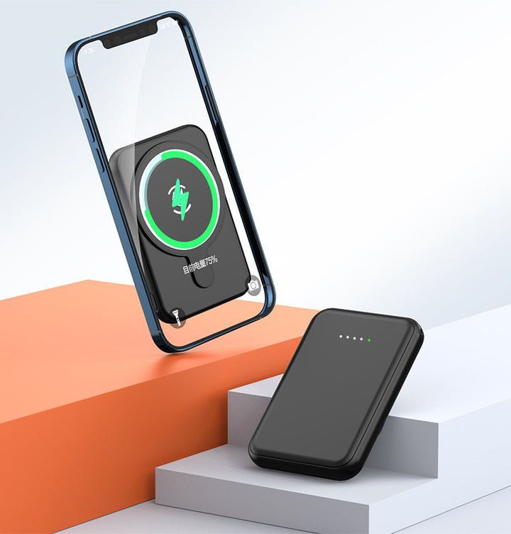 Magnetic mini power bank on phone