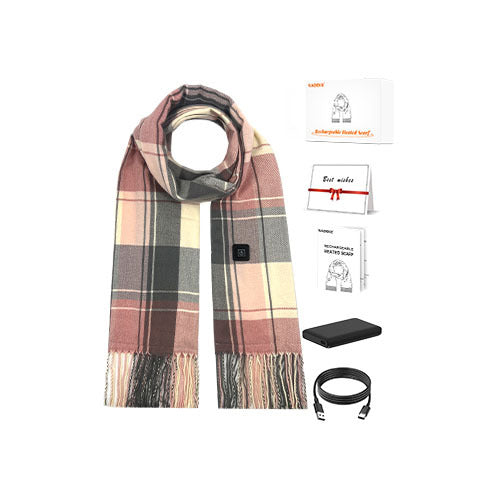 Harwelton Heated Plaid Scarf with Power Bank Included