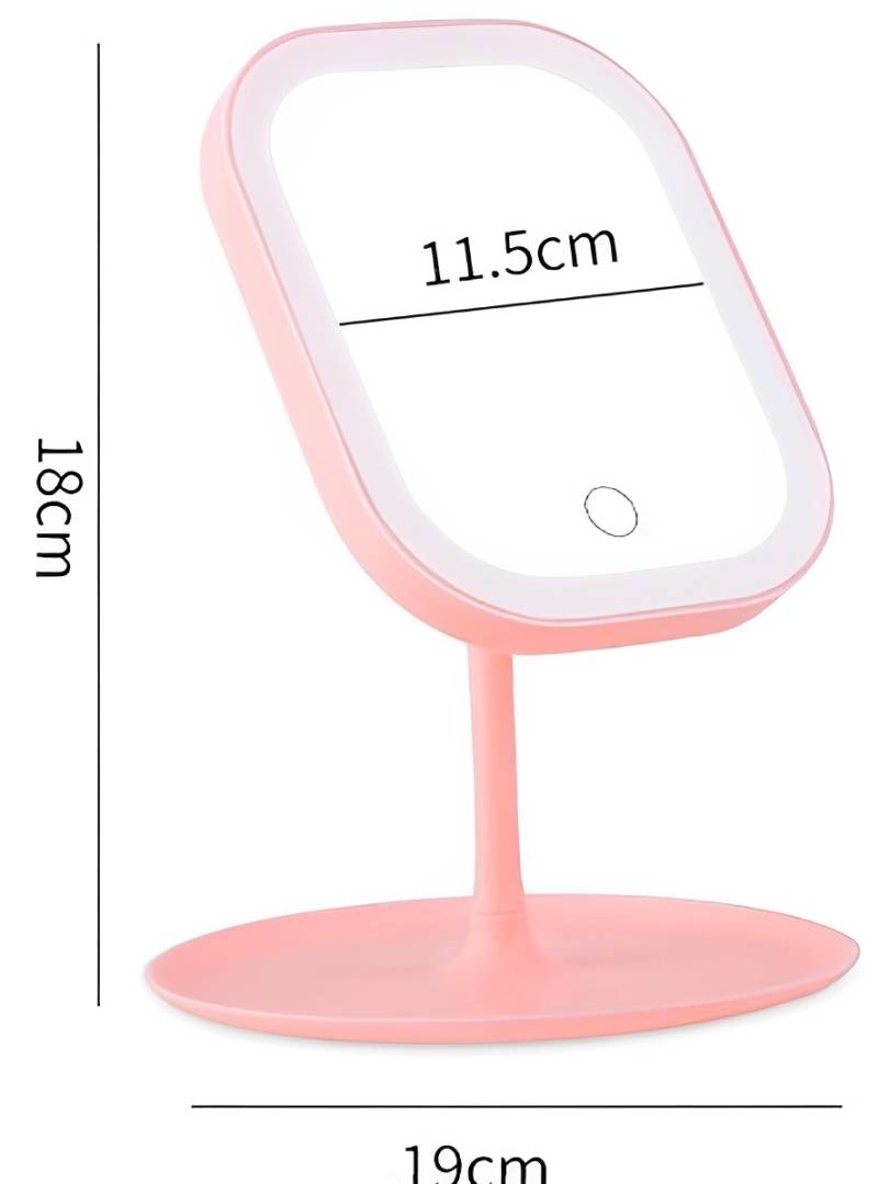 Portable LED Make-Up Mirror with Three Light Modes and Dimmer
