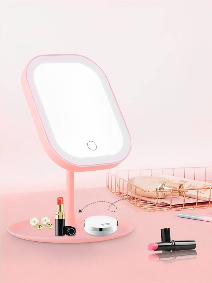 Portable LED Make-Up Mirror with Three Light Modes and Dimmer