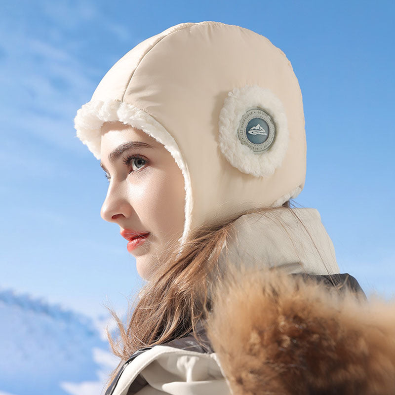 Padded winter trapper hat with ear flaps