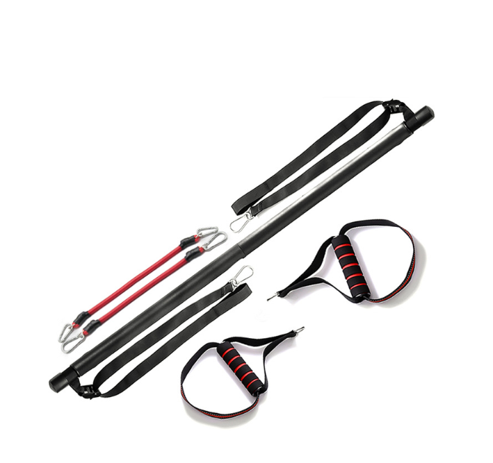 Pilates bar kit with resistance bands