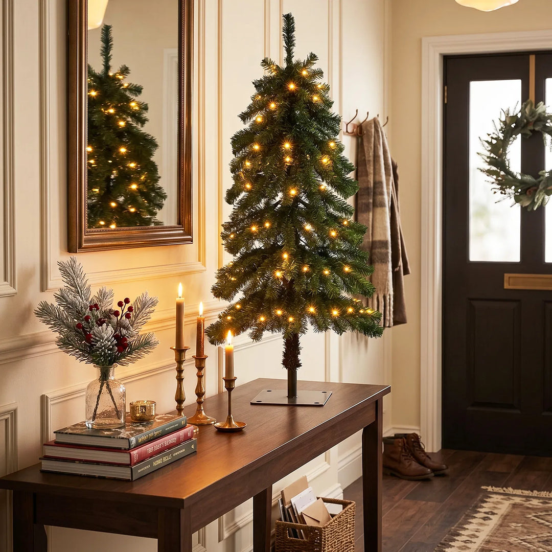 4ft pre-lit cedar Christmas tree with lights