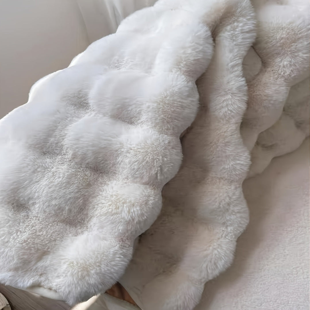 Harwelton™ Round Fluffy Bubble Rug in Dense, Soft Fleece for Cosy Rooms