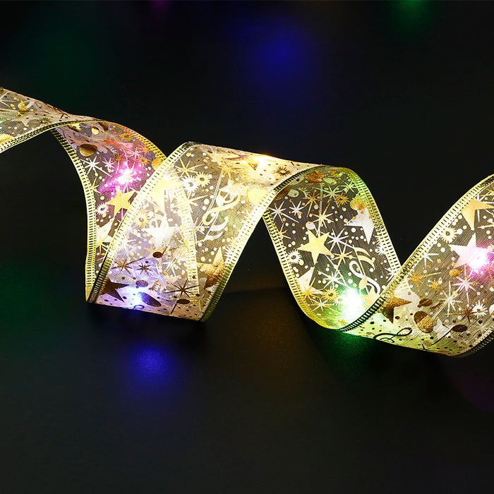 Harwelton Christmas ribbon with built-in LED fairy lights
