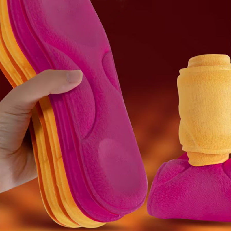 Red self warming plush insoles