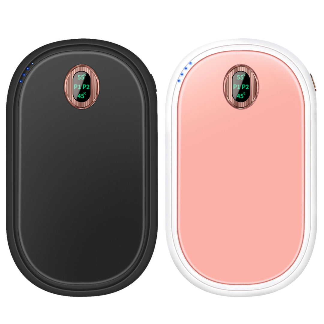 Black pebble hand warmer with display