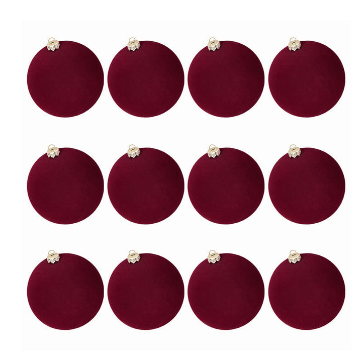Velvet Christmas Baubles Set of 12 with Soft Matte Finish