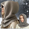 Harwelton™ Cashmere Knitted Hooded Balaclava with Built-In Neck Warmer