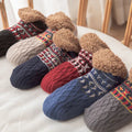 Harwelton™ Snowflake Knit Bed Socks with Fleece Lining and Non-Slip Grip