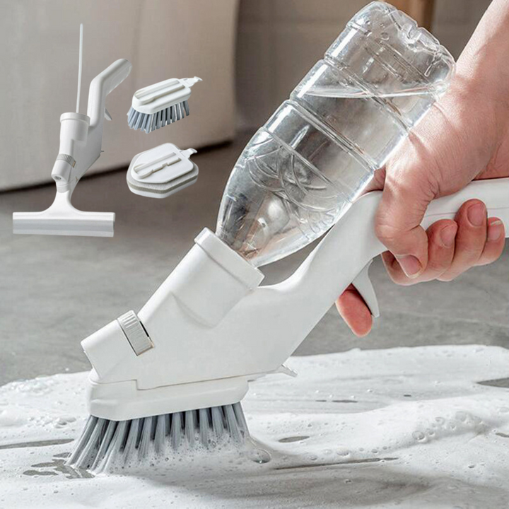 4-in-1 Bathroom Floor and Wall Cleaning Brush with Extendable Handle