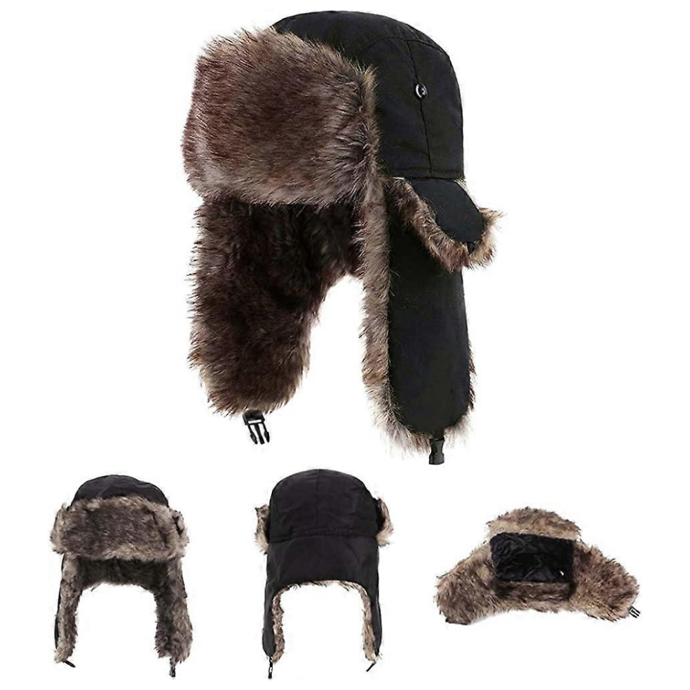 Harwelton™ Faux Fur Trapper Hat with Earflaps for Freezing Days