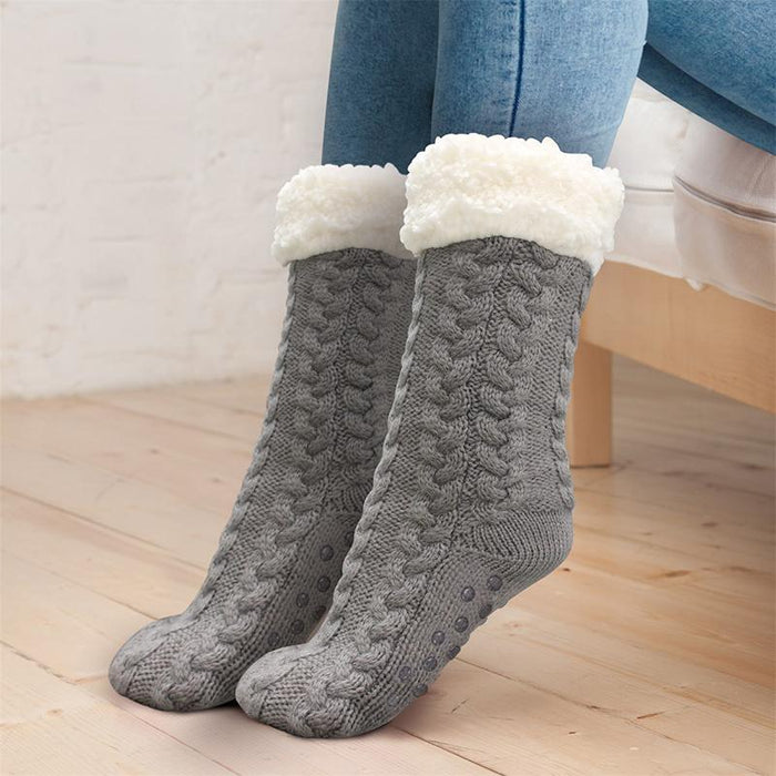 Harwelton™ Thick Fleece-Lined Slipper Socks with Anti-Slip Soles