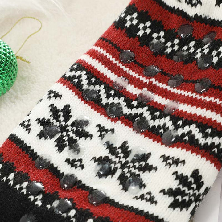 Ultra-Thick Snowflake Slipper Socks with Silicone Grips
