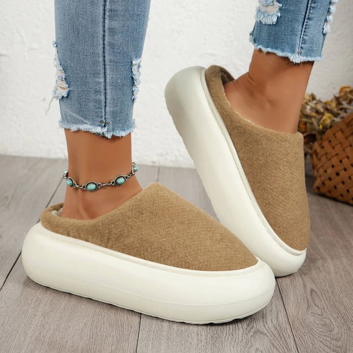 Plush Winter Slippers for Women with Anti-Slip Sole