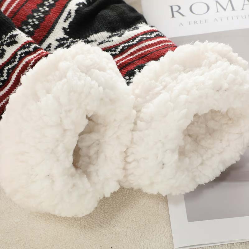 Ultra-Thick Snowflake Slipper Socks with Silicone Grips