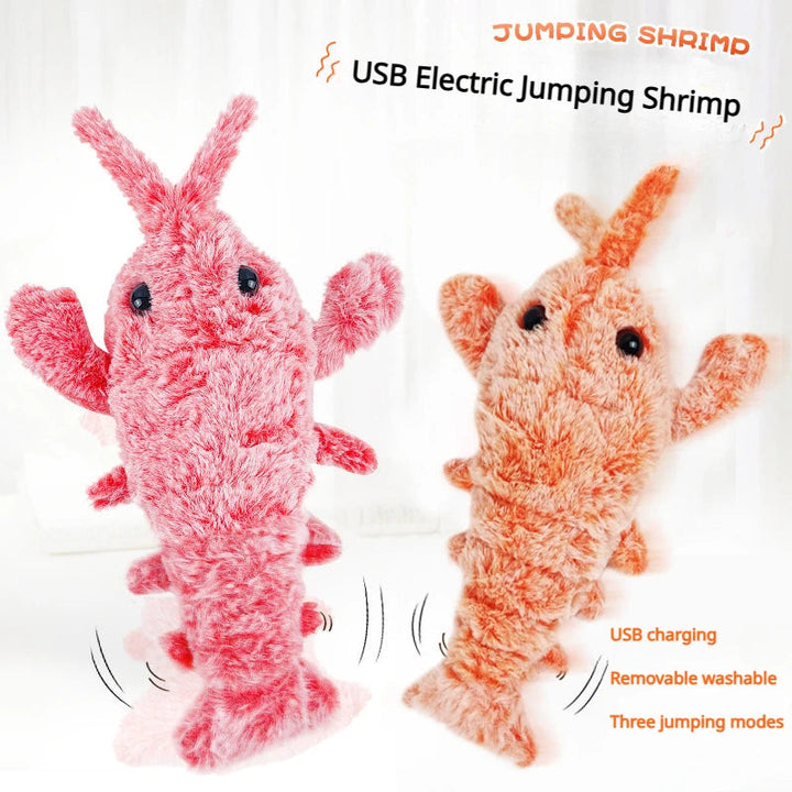 Wriggling Shrimp Pet Toy, Plush and USB Rechargeable