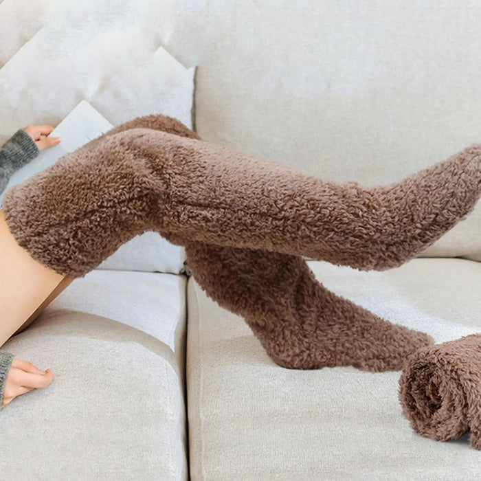 Harwelton™ Fuzzy Over-the-Knee Socks with Open Sole Option