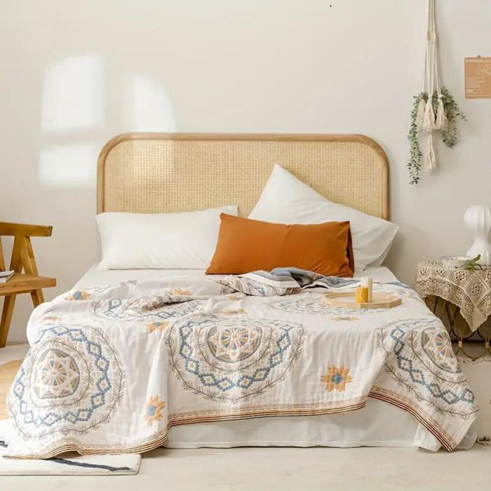Harwelton™ Cotton Mandala Throw with a Boho Pattern for Sofa and Bed