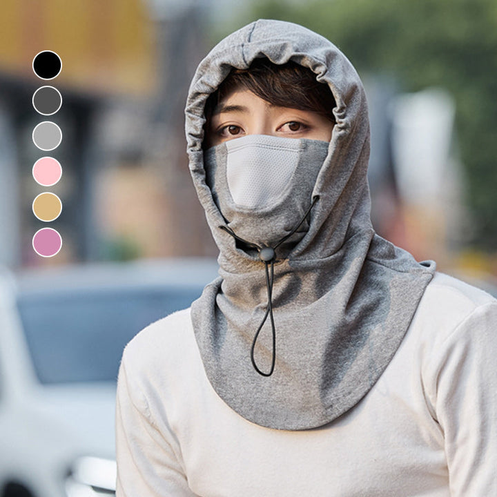 Hooded Cycling Face Mask with Built-In Neck Warmer