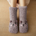 Harwelton™ Cute Bear Fleece Socks with Non-Slip Grip Sole