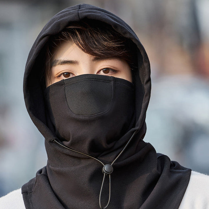 Hooded Cycling Face Mask with Built-In Neck Warmer