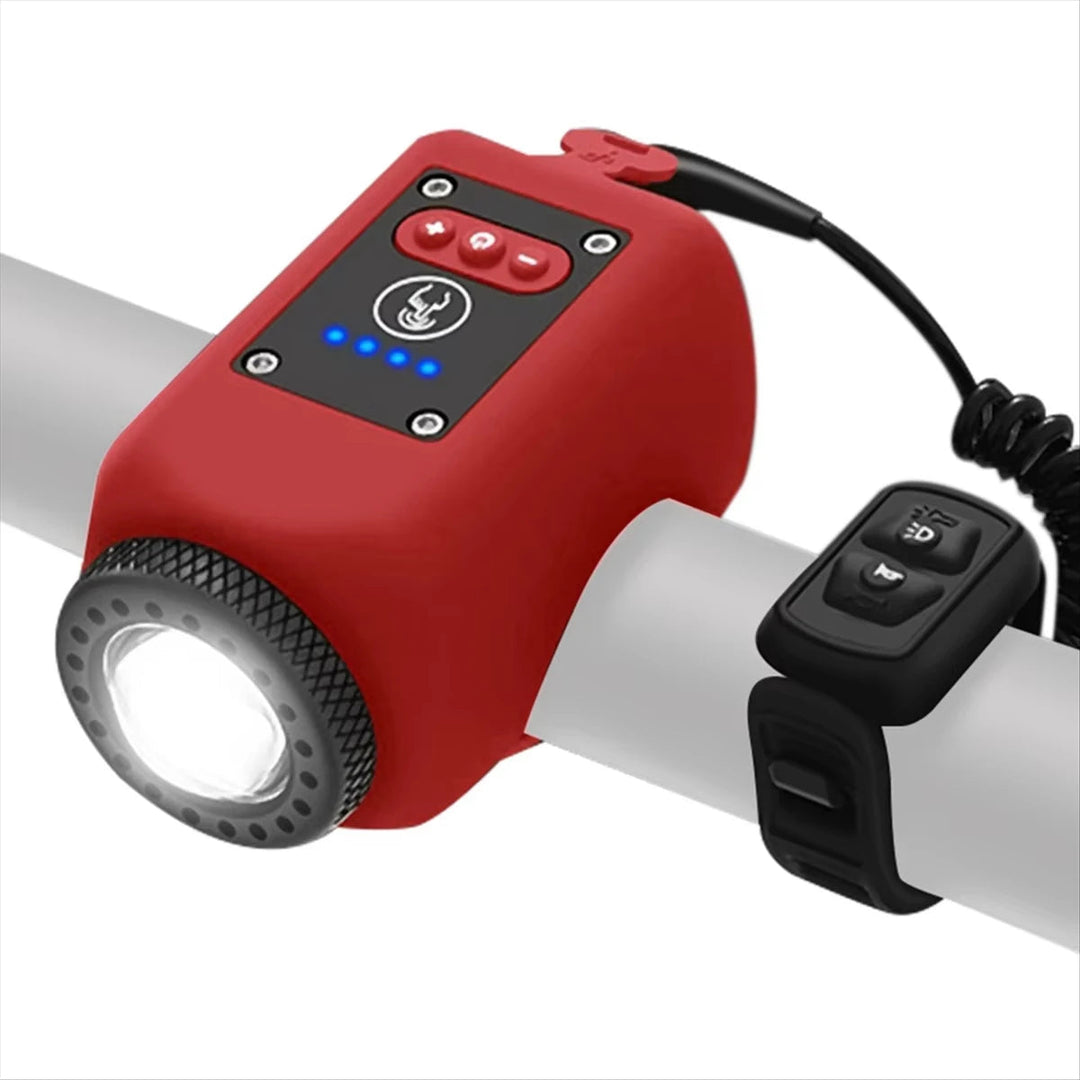 Bike Horn and Front Light with 110 dB Alarm and Remote