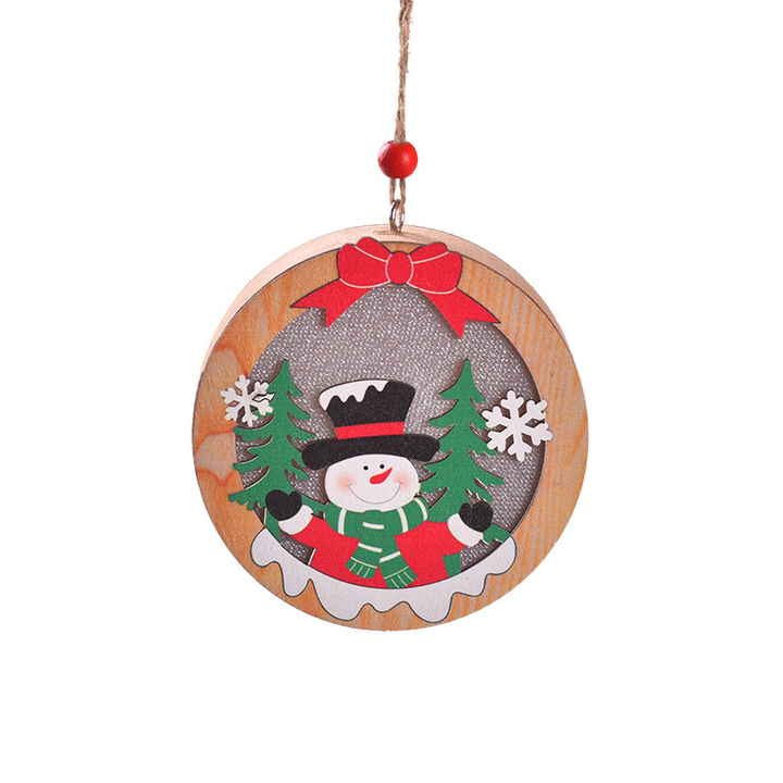 Wooden Christmas Light Box Ornament in Round or Star Shape