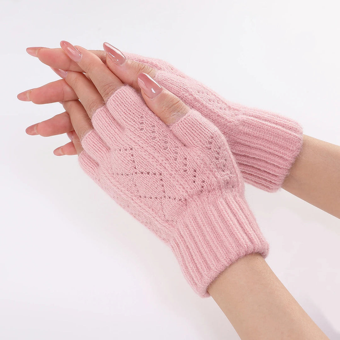 Soft Knit Fingerless Gloves with Ribbed Cuffs for Cosy Hands