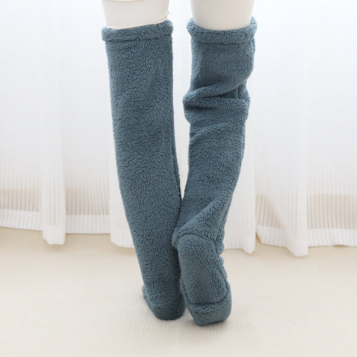 Fluffy Footless Leg Warmer Socks for Knees and Thighs