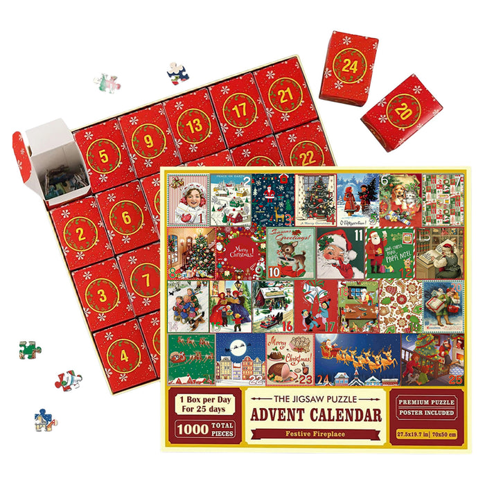 Harwelton Christmas Jigsaw Advent Calendar with 24 Puzzle Boxes