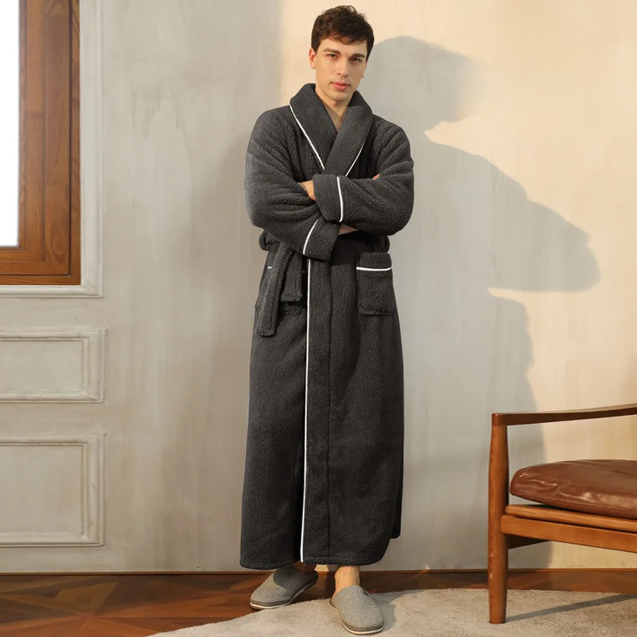 Men’s Flannel Fleece Winter Bathrobe Robe