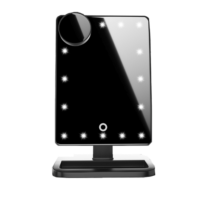 Harwelton LED vanity mirror with Bluetooth speaker and magnifier