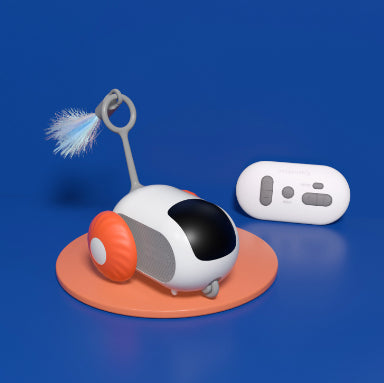 Remote control car cat toy with feather