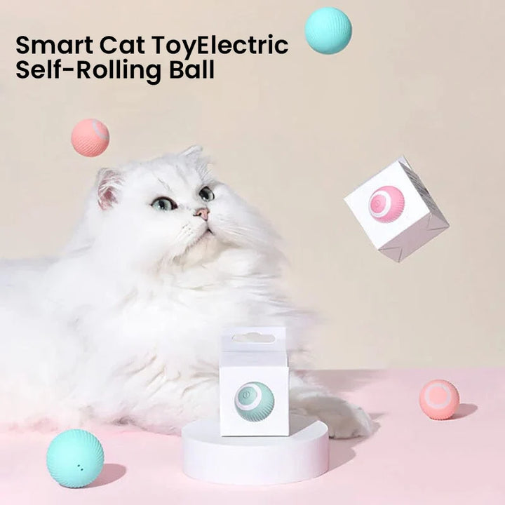 Interactive Rolling Cat Toy Ball with Smart Obstacle Sensor