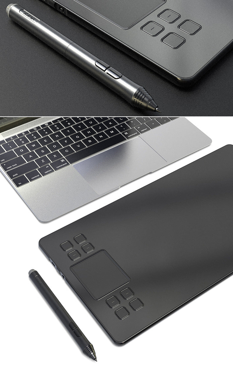 Graphics drawing tablet with stylus and pen stand