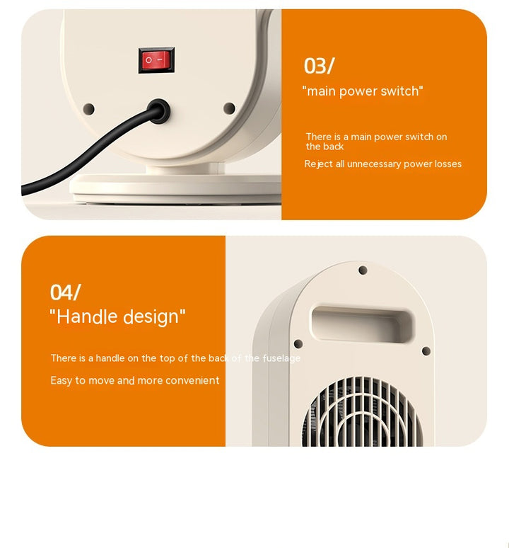 Slim white ceramic tower heater with LED display
