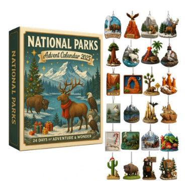 Advent calendar with acrylic Christmas ornaments