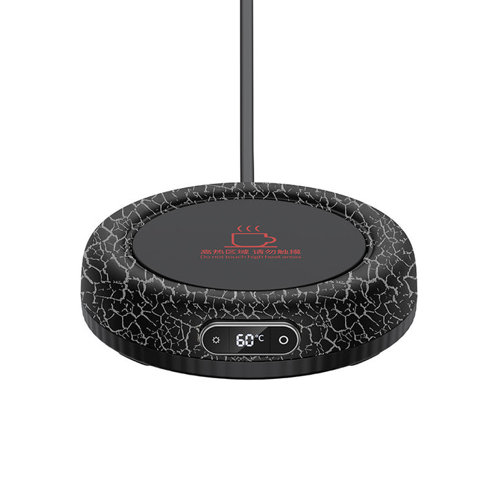 Black volcano mug warmer with colour light