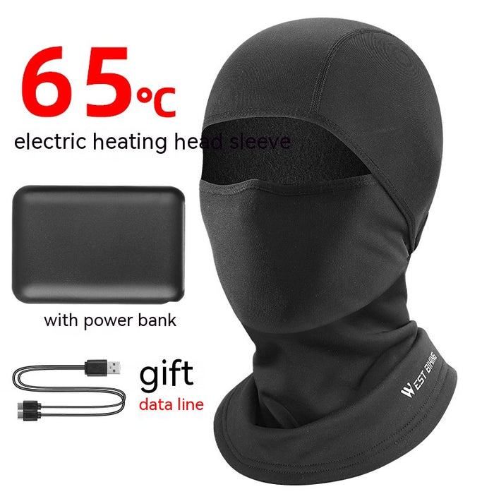 Harwelton Heated fleece balaclava with battery for cycling and skiing