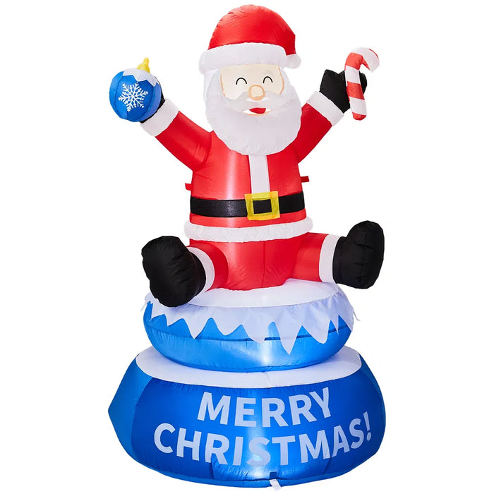 Harwelton Inflatable Rotating Santa 146 cm with Lights and Storage Bag