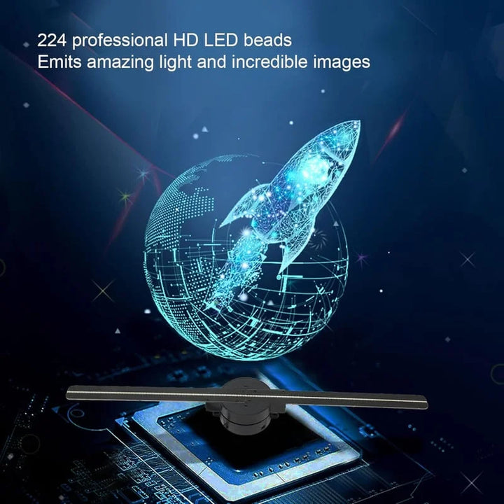 Harwelton™ 3D Hologram LED Fan Display with Adjustable Brightness