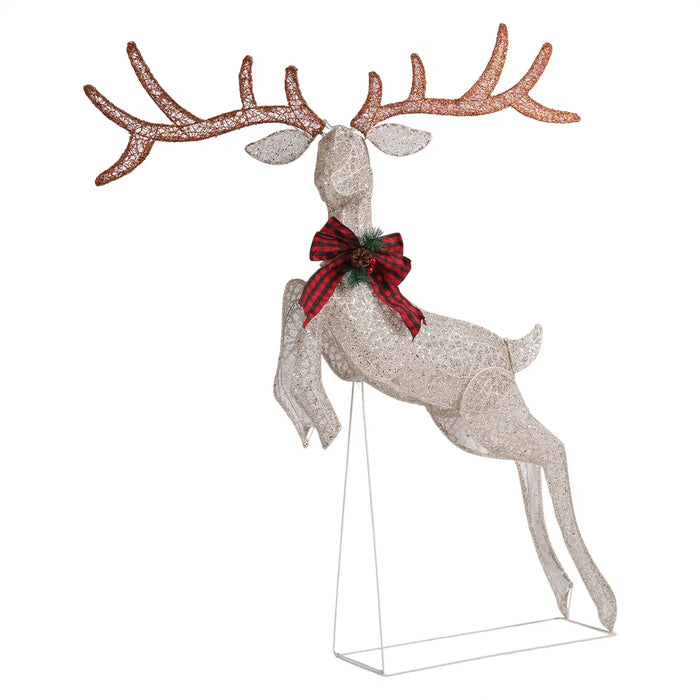 Harwelton 5ft Light-Up Jumping Reindeer with Red Bow