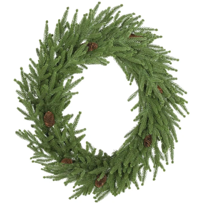 Harwelton Norfolk Pine Christmas Wreath with Pine Cones