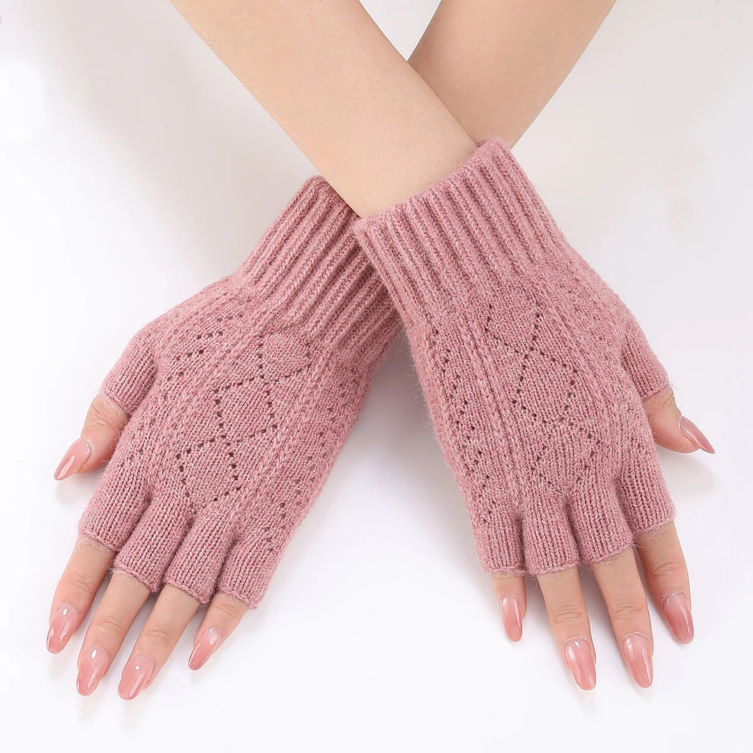 Soft Knit Fingerless Gloves with Ribbed Cuffs for Cosy Hands