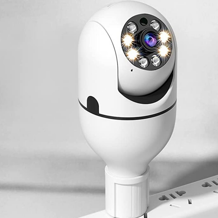 Light Bulb Security Camera with 360° View and Night Vision