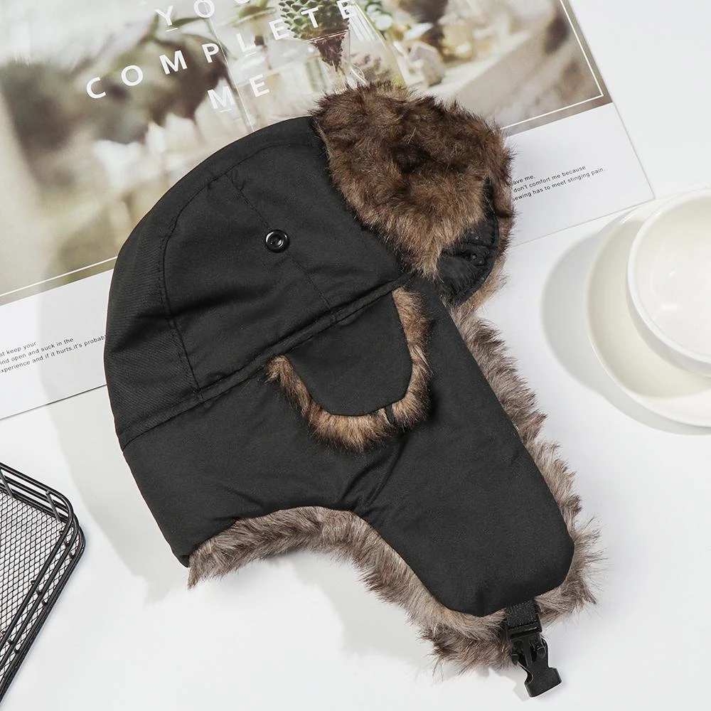 Harwelton™ Faux Fur Trapper Hat with Earflaps for Freezing Days