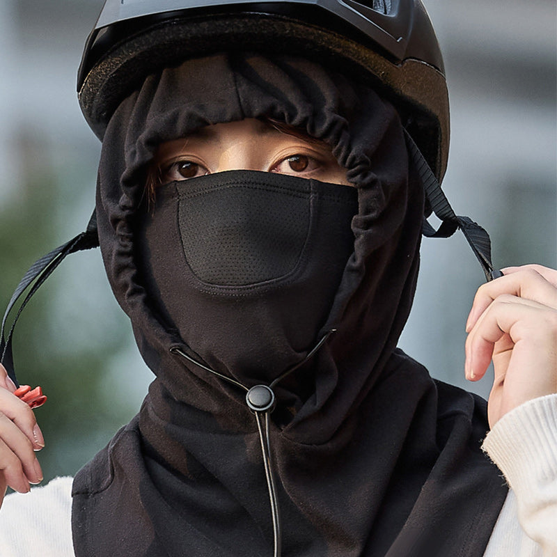 Hooded Cycling Face Mask with Built-In Neck Warmer