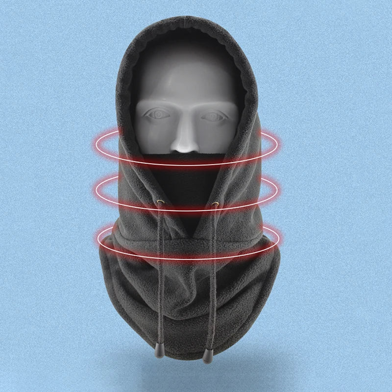 Polar Fleece Balaclava with Adjustable Drawstring, Windproof