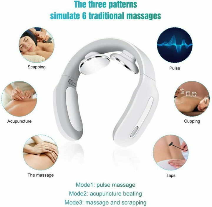 Harwelton™ Rechargeable Pulse Neck Massager with Heat, 15 Levels